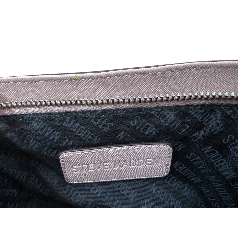 STEVE MADDEN Blannis Crossbody Purse Blush Pink Silver Logo Hardware Pockets